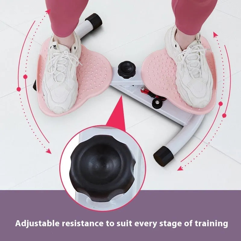 Pink or blue waist twister with drawstring, 550 x 325 x 120mm plate for home mute workout and body shaping.