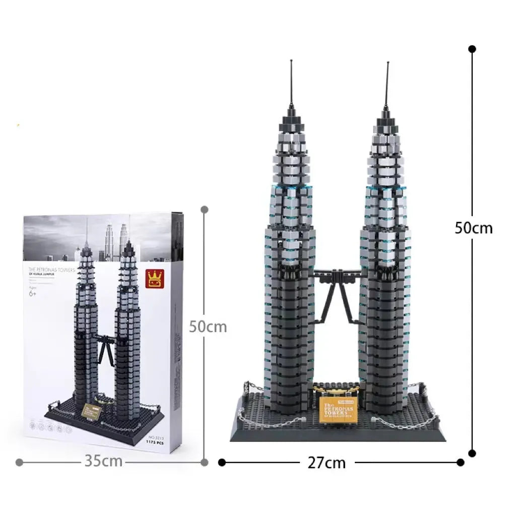 Wange building blocks set with over 800 ABS plastic pieces for landmark construction
