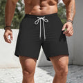 Men's straight-leg sport shorts in polyester available in five colours with Asian sizing