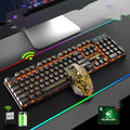 T3 wireless keyboard and mouse set with backlit keys in black or white, showing rainbow or orange lighting.