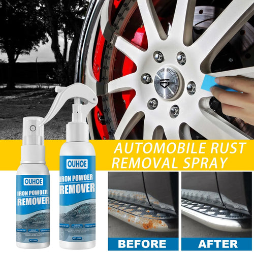 Automotive iron powder rust remover with spray bottle and blue sponge options