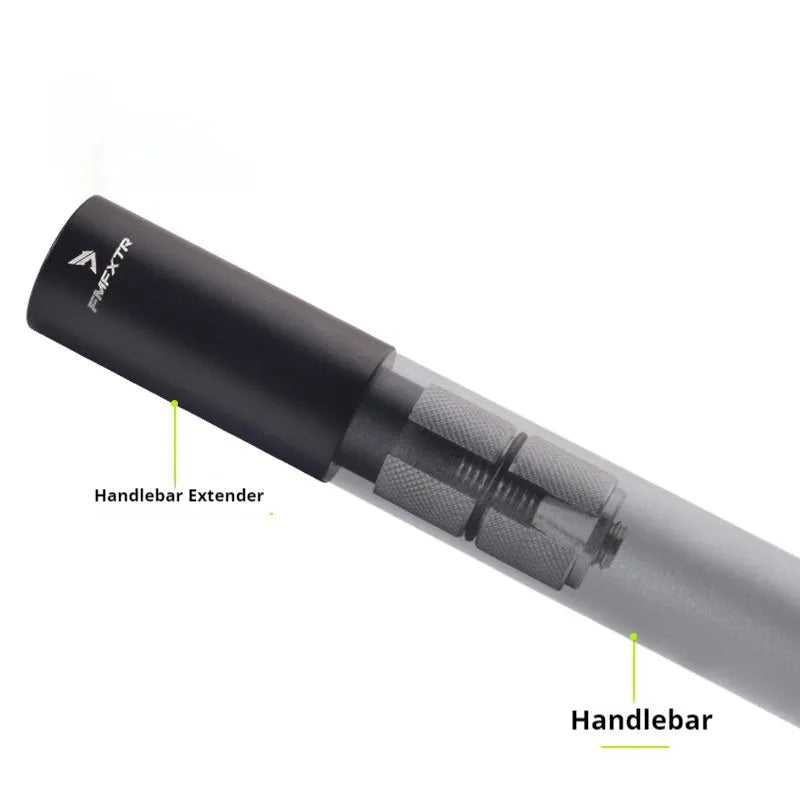 Aluminium alloy folding bicycle handlebar extensions showing adjustable width range