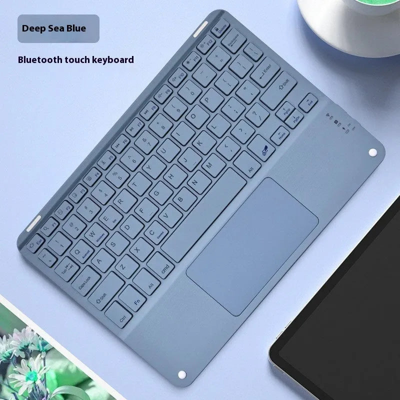 Square hat touch Bluetooth wireless charging keyboard showing full colour illumination in one of eight available colour options