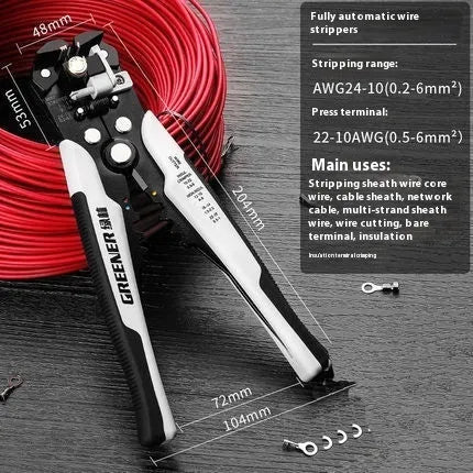 Automatic wire stripping pliers tool made from steel for electricians
