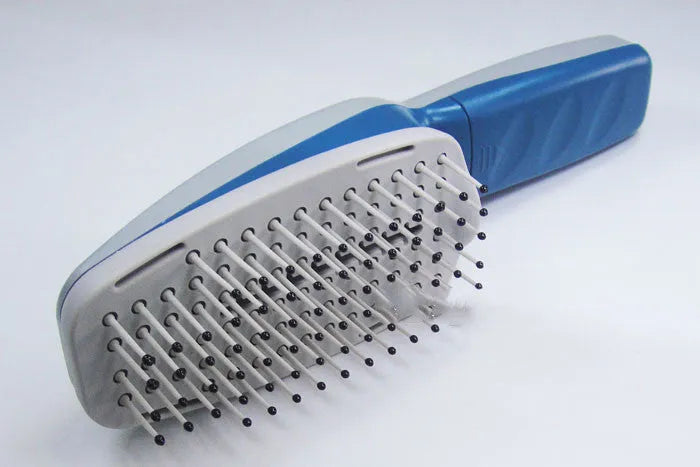 White pet ion comb with removable brush head and 78 teeth for dog and cat grooming
