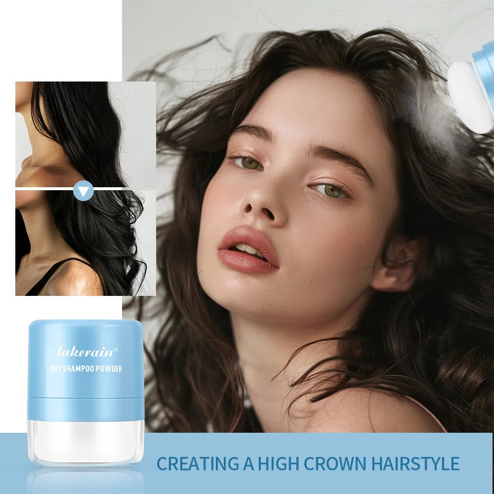 5g disposable dry shampoo powder sachet with sponge applicator and headband for oily hair refresh