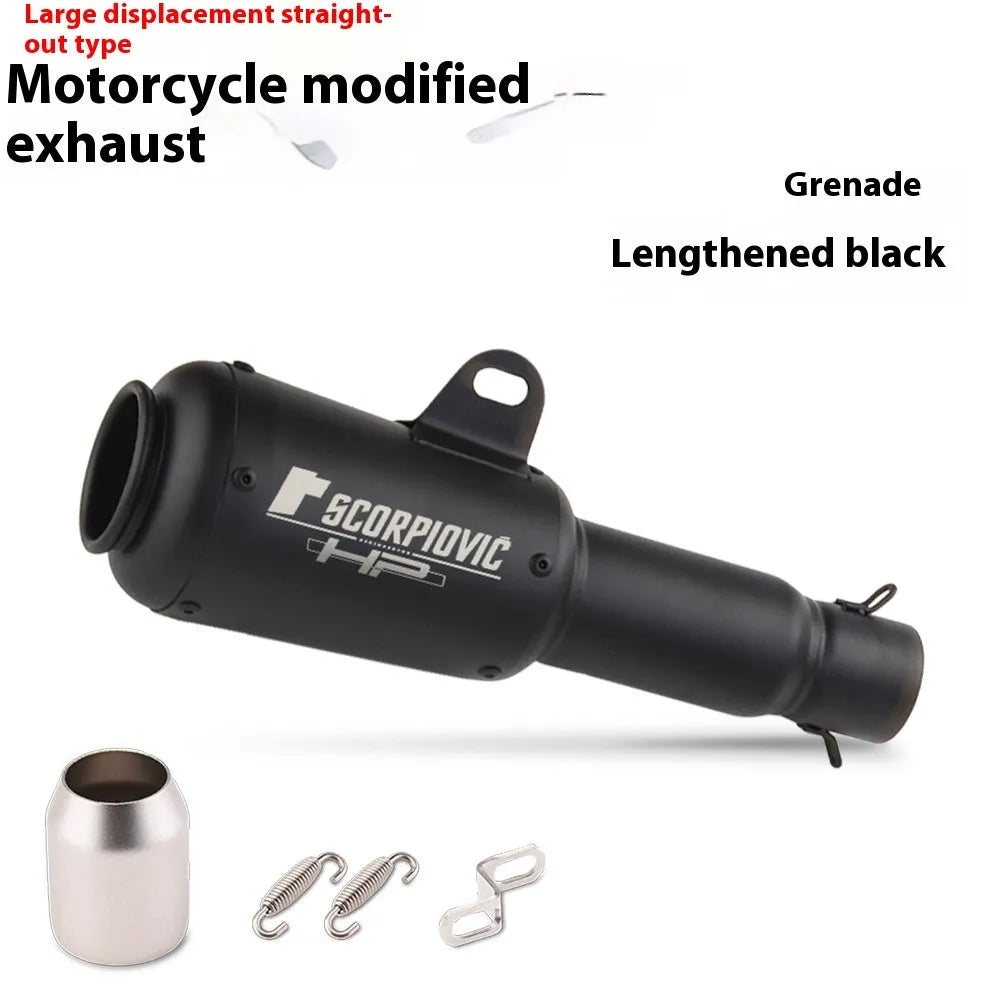 Universal stainless steel racing motorcycle exhaust pipe with flower cover design in multiple colour options