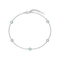 S925 sterling silver geometric round link opal bracelet for women, simple Japanese Korean style, multiple colour options