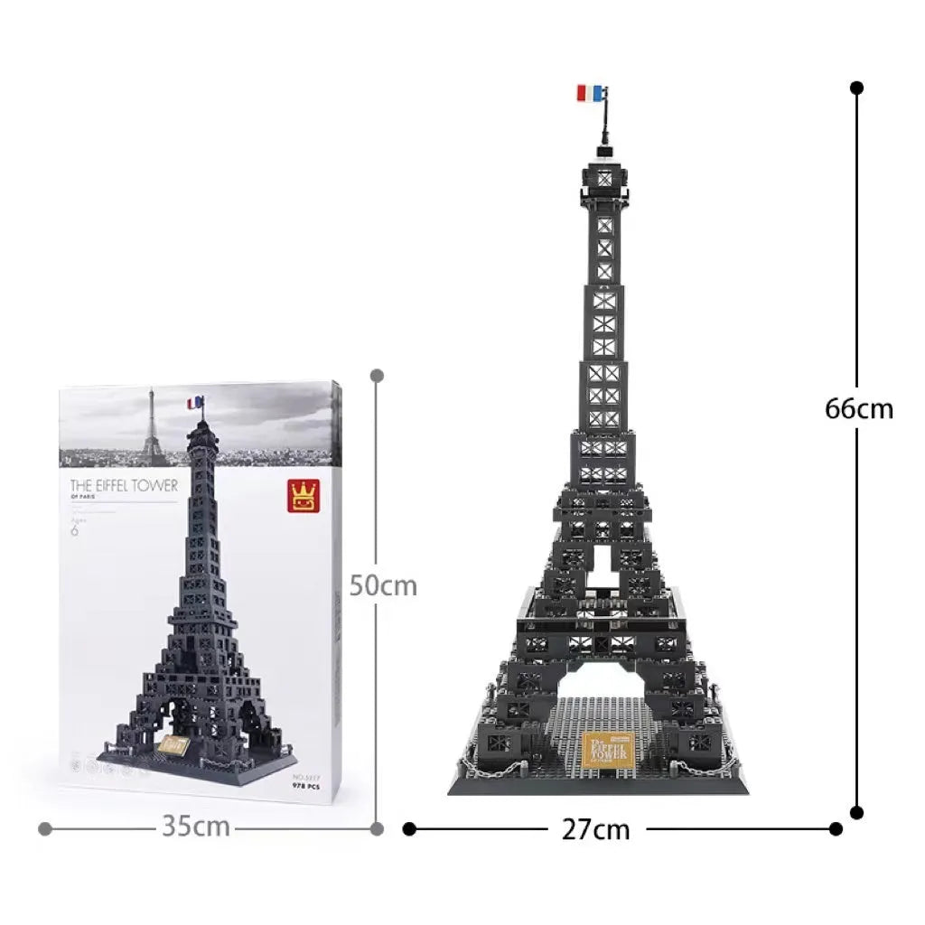 Wange building blocks set with over 800 ABS plastic pieces for landmark construction