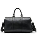 Men's large black leather tote bag with single shoulder strap