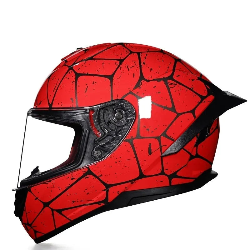 Big tail motorcycle helmet in ABS, shown in a matte black finish with sizes M to XXL