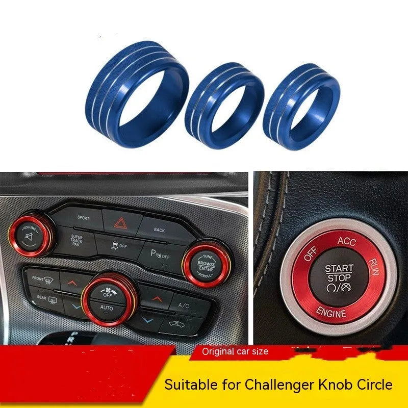 Aluminium alloy air conditioning knob decorative ring for Dodge Grand Cherokee interior