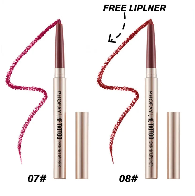 PHOFAY Lipliner waterproof anti-fading 0.8g lip pencil in colour options 01-08 with precise tip