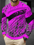 Men's long sleeve simple trendy round neck pullover top in milk silk fabric, available in multiple colours