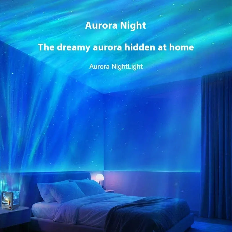 Aurora Treasure Box atmosphere projection lamp showing Star Sea Whale light effect.