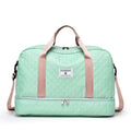 Large capacity Oxford cloth travel bag in a solid colour with visible sewing thread detail.