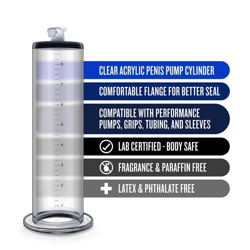 Silicone handle flange cylinder for pump and extension cord gym equipment in 9 inch and 12 inch sizes