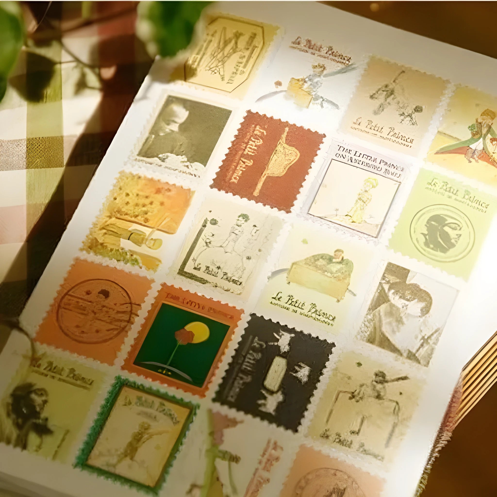 Hand painted Paris London Italy stamp stickers 80 pieces for journal diary decorations