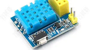 Compact DHT11 WiFi node module for temperature and humidity sensing, measuring 25mm by 21mm.