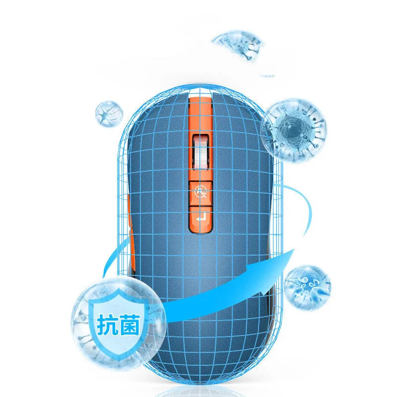 IFLYTEK wireless gaming mouse with voice translation microphone on a desk next to a laptop.