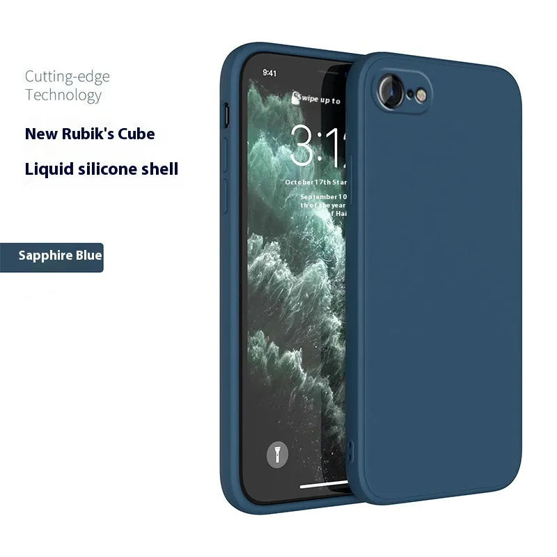 Straight cube liquid silicone phone case in antique white for iPhone 7, 8, 8 Plus, and SE 2nd Generation
