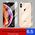 Apple iPhone 11 Pro Max with tempered glass screen protector applied to front and rear.