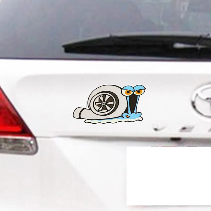 Reflective car sticker with cartoon snail design for vehicle bumper decoration