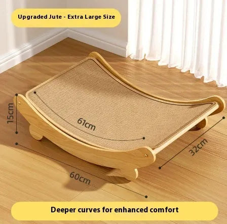 Large jute cat scratch board and nest integrated cradle for cats 4-6 kg