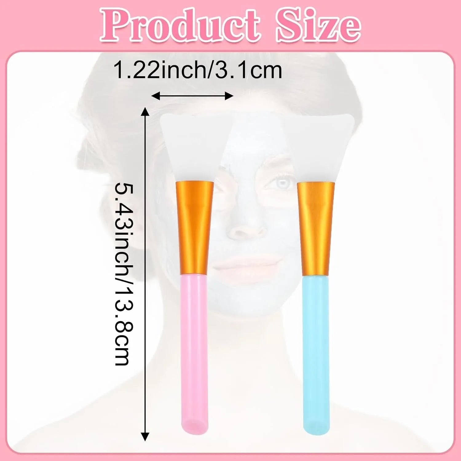 Reusable silicone face and body mask applicator spatula in assorted colours.
