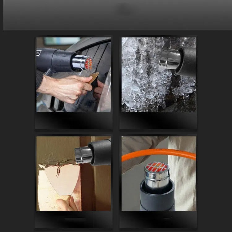 Black and silver 2000W industrial hot air tool with grid air outlet and thermal grip.