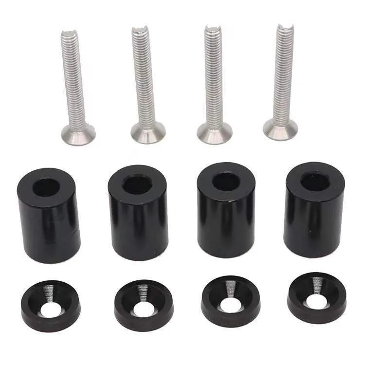 Aluminium machine cover pad height sheet with screws, nuts and washers for vehicle modifications