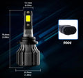 6000K white LED car headlight bulb with adjustable chuck and connector for plug-and-play installation.