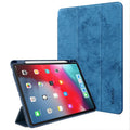 Leather tablet case with pen slot in clamshell design for iPad 10.2 10.5 9.7 Air Mini