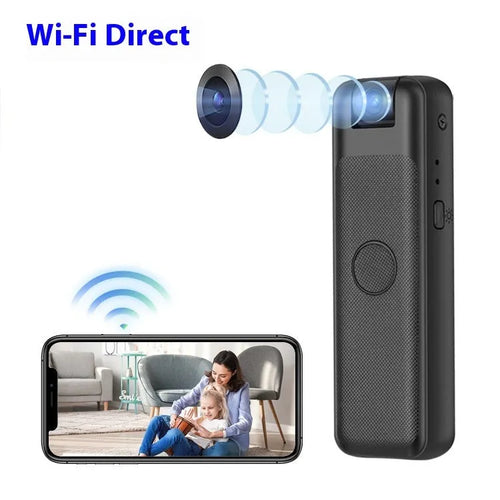 Black wifi surveillance camera with 30cm type-C cable for conference and security monitoring