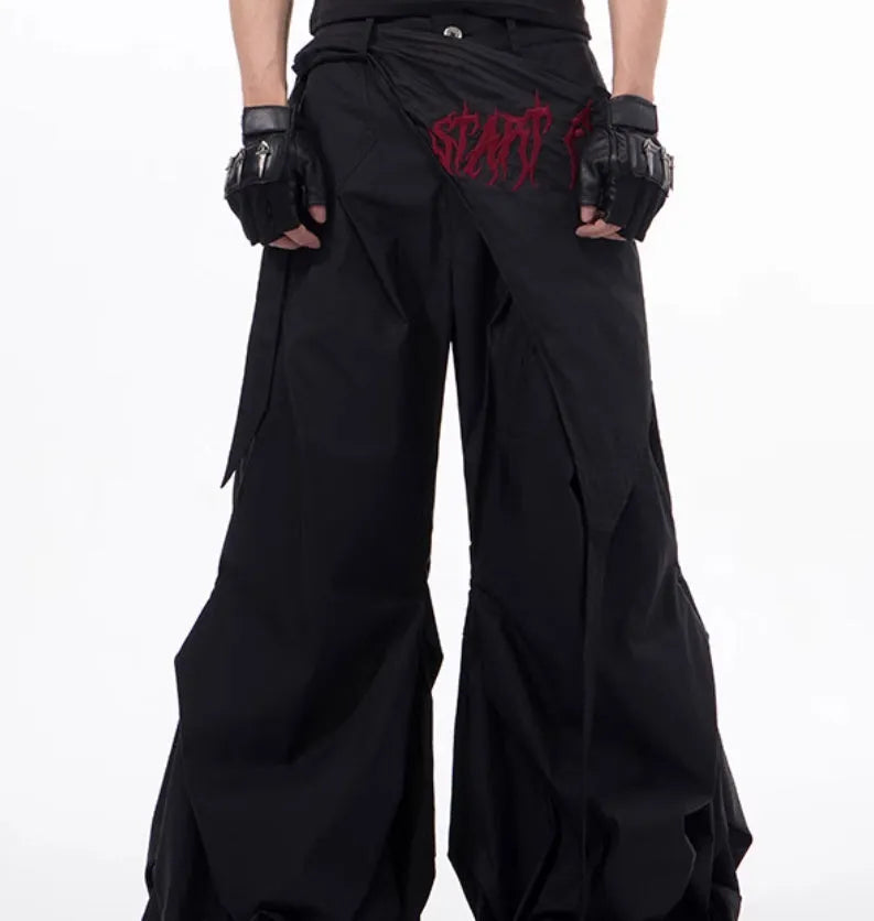 Boy wearing black wide-leg pants with Korean-inspired casual styling