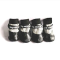 Pair of soft-bottom dog shoe covers in blue, red, or black with waterproof non-slip knitted glue sole, sizes S to XL