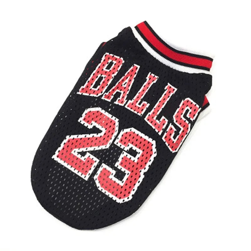 Black and red casual polyester dog sweatshirt vest for sizes S M L XL XXL.