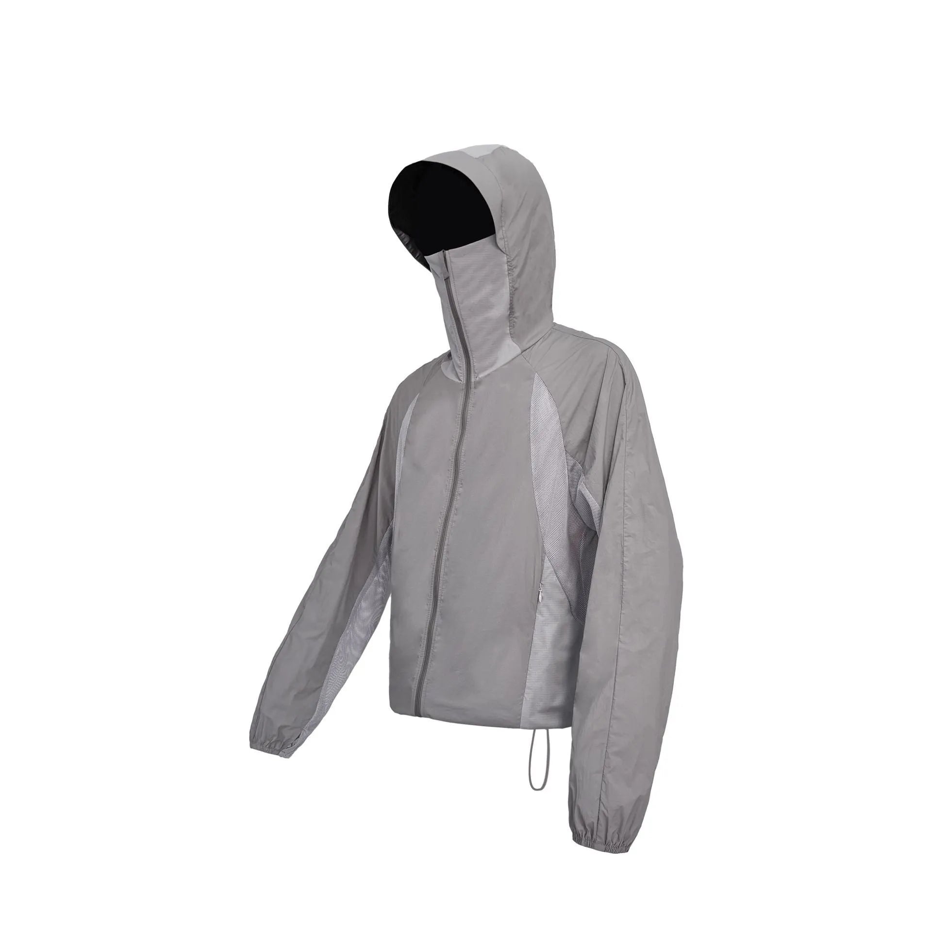 Nylon sun protective clothes with mesh stitching in desert brown colour