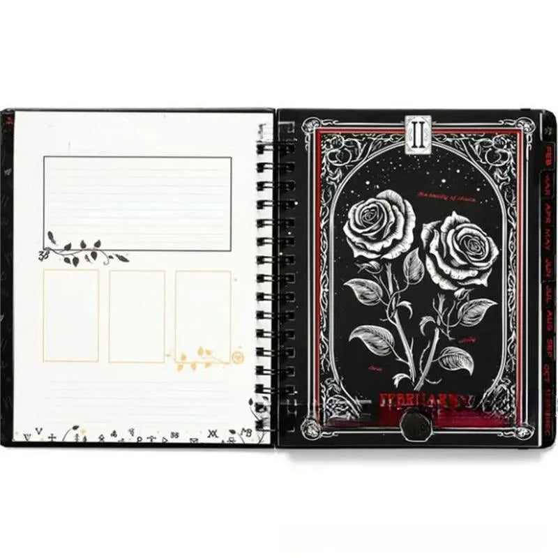 2026 weekly planner notepad with 100 pages, 80gsm paper, 21 x 14.5cm sheets and Black Clock or Harry Potter 2 cover