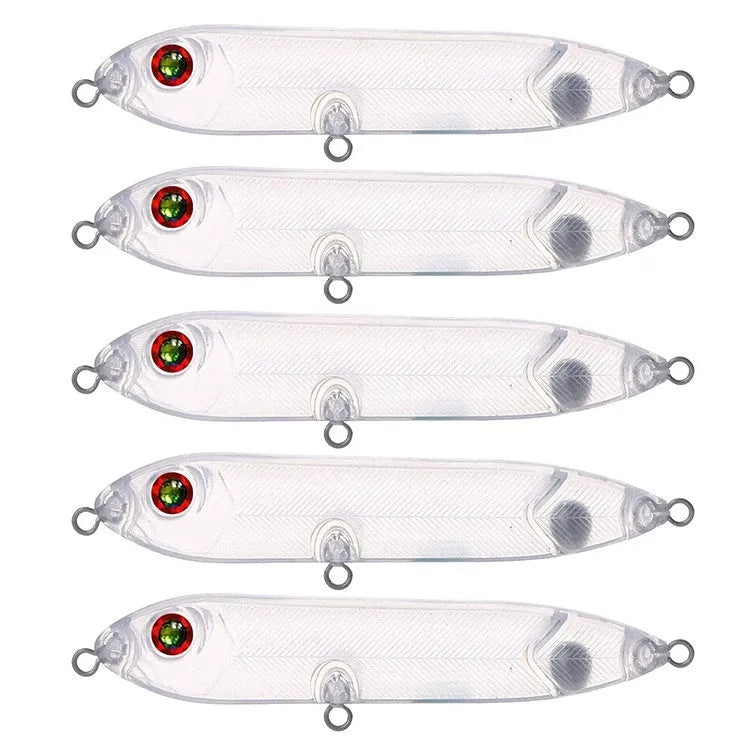 Transparent 9.5cm blank fishing lure body with 7mm eye for DIY bait building