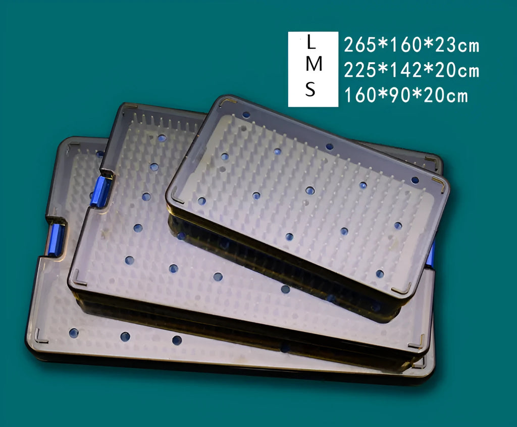 Flexible blue silicone UV disinfection box open, showing internal chamber and UV lights, with a mobile phone inside.