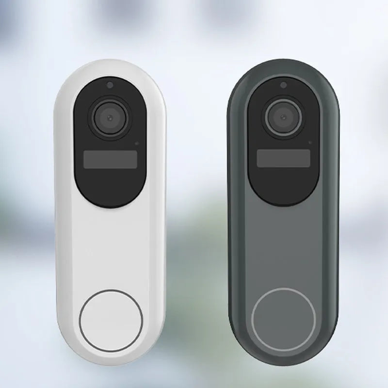 Smart visual doorbell intercom with 1080P camera and detachable 5000mAh battery, black or white options.