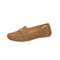 Women's flat casual shoe in artificial PU, shown in a neutral colour with a simple design.