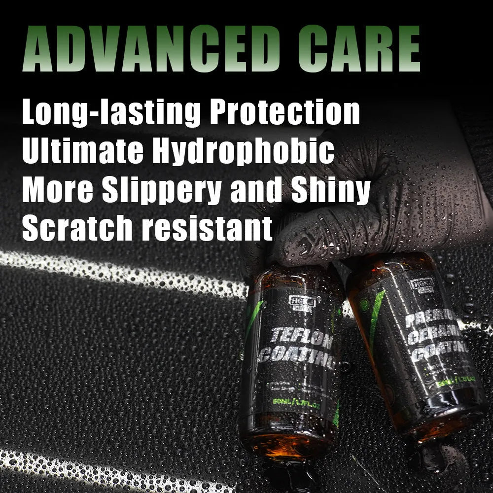 Car crystal coating 30ml and 50ml bottles with cloth and sponge for auto paint curing
