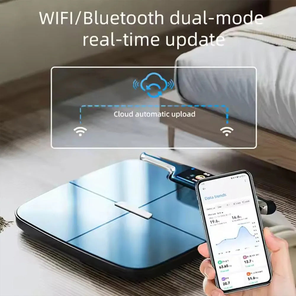 Black eight-electrode intelligent body fat and health measurement scale