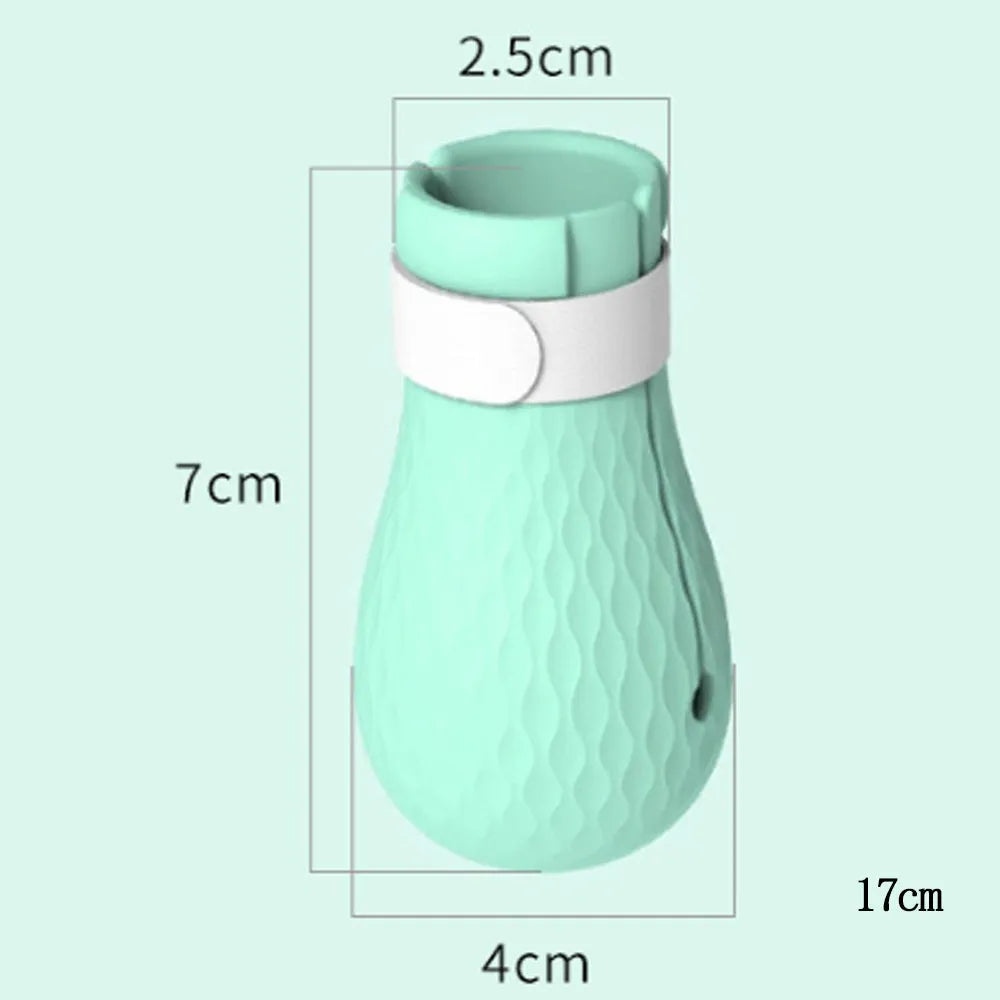 Set of four green silicone covers designed to fit over a cat's front paws.