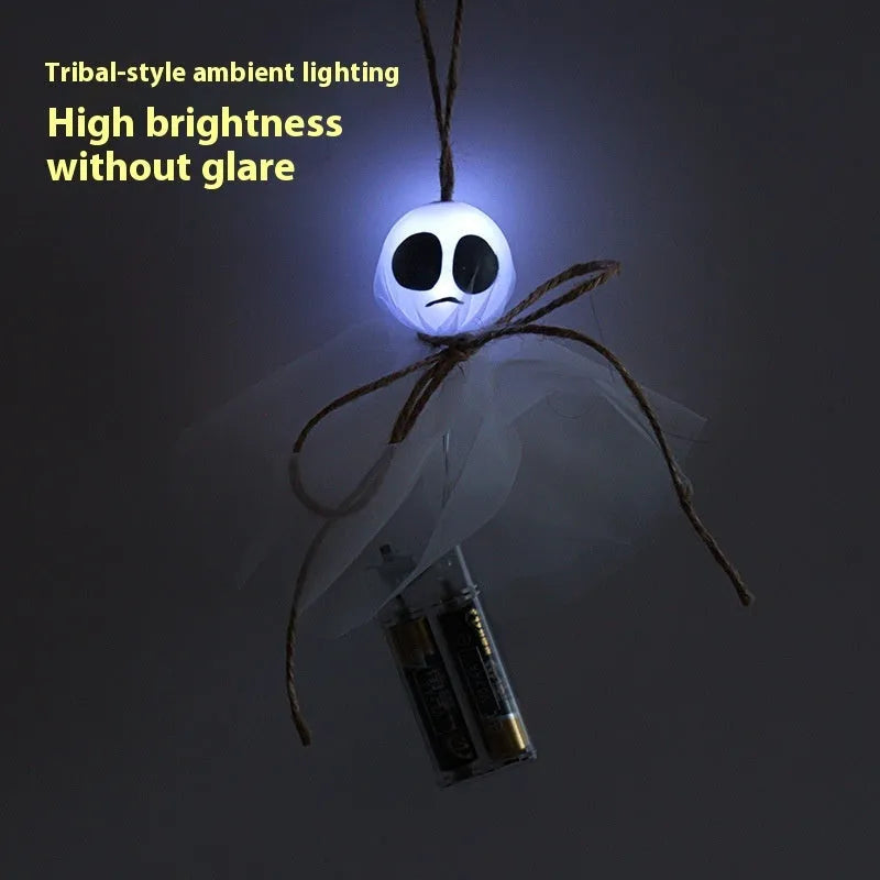 Halloween LED lighting chain with colourful ghost lights for haunted venue decoration