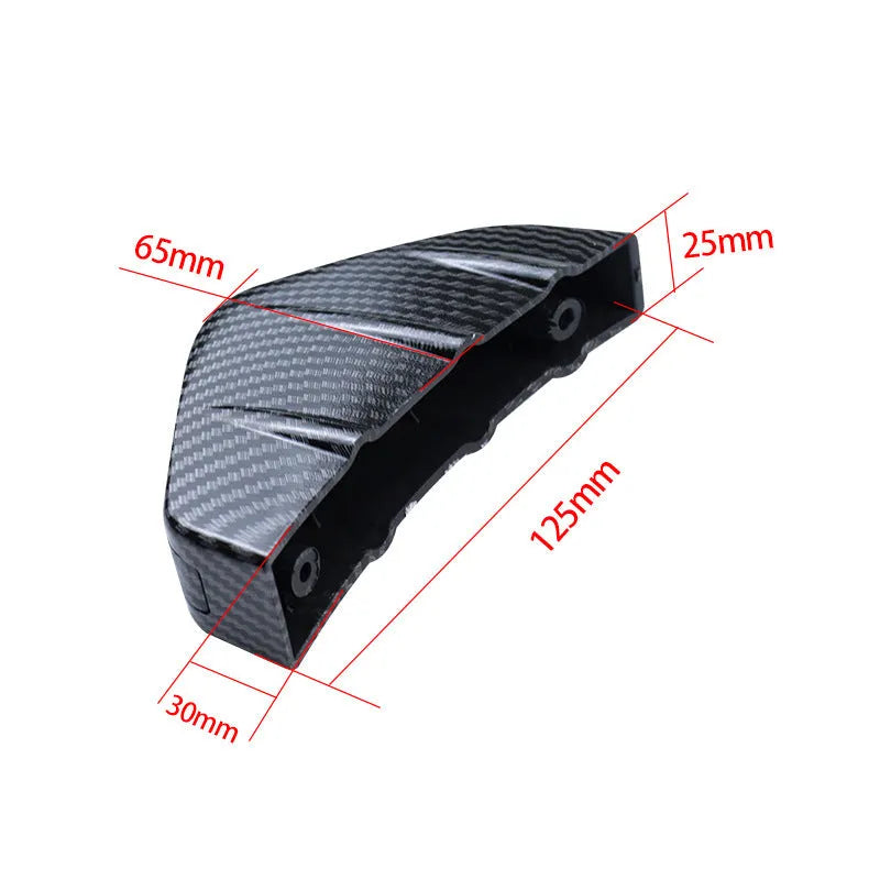 Four black ABS plastic triangle rear spoilers measuring 15cm with installation hardware