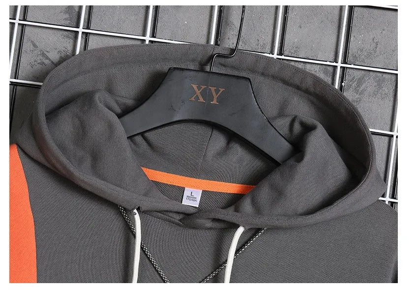 Hip hop alphabet Korean hoodie for men polyester pullover long sleeve round neck casual
