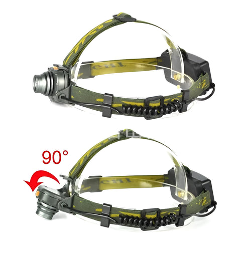 Aluminum alloy induction headlamp with motion sensor for outdoor camping and fishing use